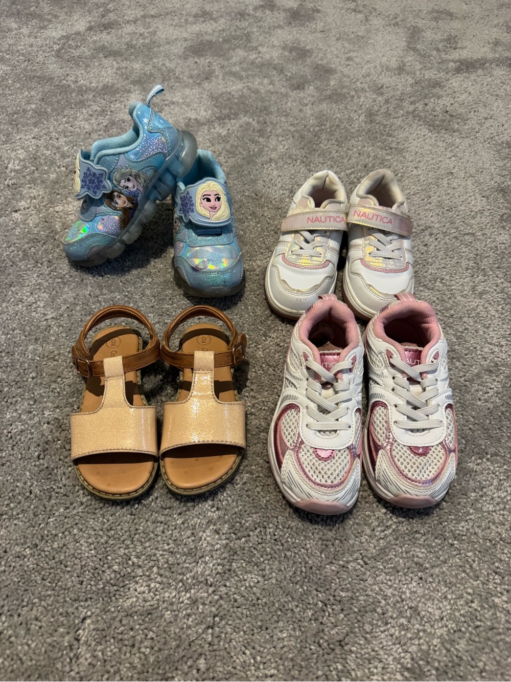 Girls shoes bundle size 9. Great used condition. The frozen shoes are light up.